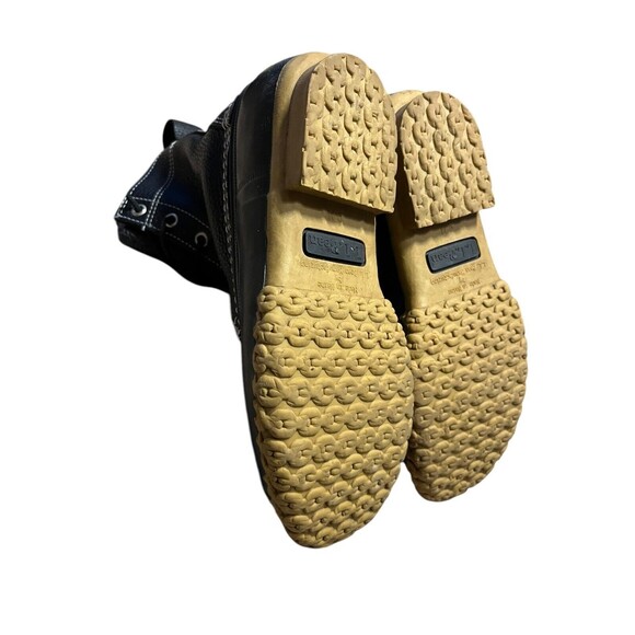 LL Bean Classic Men's 8" Black Bean Duck Boots Size 7/9 Womens Made in Maine USA - Picture 8 of 9